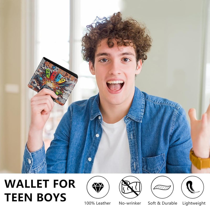 Roacap Kids Wallet for Boys, Cool Wallets for Teen Son Ages 4 5 6 7 8 9 10 11 12 13 14 15 16, Leather Bifold Purse for Kid, Christmas Birthday Gift for Video Game Gaming Gamer Teenage - Image 5